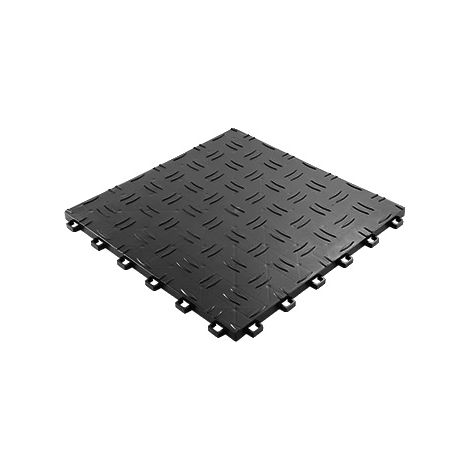 Carreaux de garage, design emboîtable, surface antidérapante, Noir (1/2)