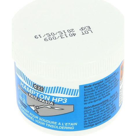 GEB – Pâte décapante pour soudure étain – Gel biodégradable 75ml – Application spéciale eau potable – Pour brasages étain cuivre et étain-plomb