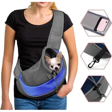 Dog Carrier Bag, Adjustable Shoulder Bag for Cats and Puppies, Small Pet Travel Bag, Dog Handbag with Breathable Mesh Pouch, Portable Dog Carrier for Outdoor Markets (1/5)