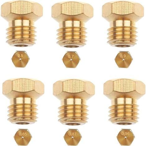 6 Pièces Gicleur Butane Universels, Brûleurs à Gaz Naturel pour Plaque de Cuisson GPL, Jets, Buses et Injecteurs (0,5, 0,7, 0,87, 0,65, 0,9, 0,96) (1/4)