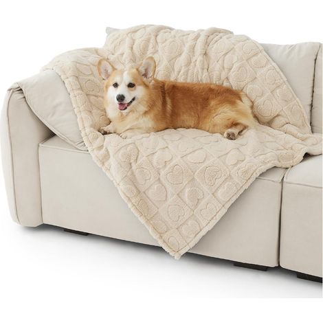 Hundedecke Waschbar 120x100 Sofa Coral Fleece L (120x100cm) Cremeweiß (1/5)