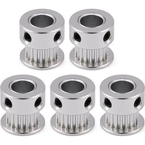 Lot 5 poulies distribution 20 dents – alésage 8mm – denture – imprimante 3D – roue synchrone