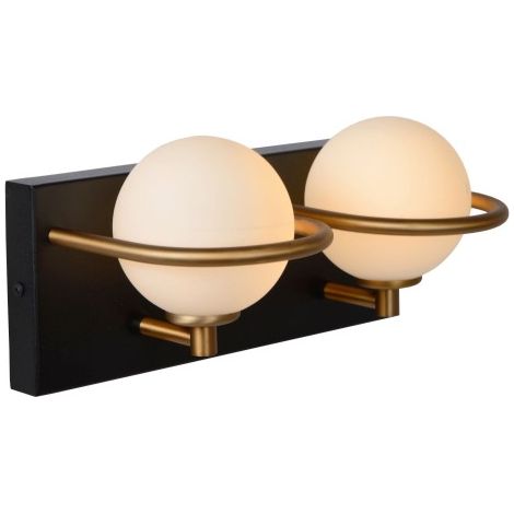 Applique salle de bain ISOBEL 2xG9 IP44 noir/or Lucide