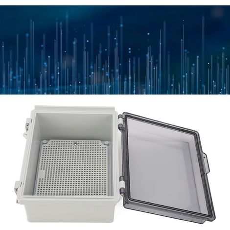 Boîte de jonction grise, en plastique ABS, boîte électrique étanche à la poussière et à l'eau avec charnière, boîtier universel pour projets extérieurs avec couvercle transparent, 8,6 × 6,7 × 4,3 pouc (1/5)