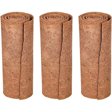 3 Rolls Natural Coir Liner for Hanging Basket for Window Hanging Basket Wall Planters (30x100cm) (1/5)