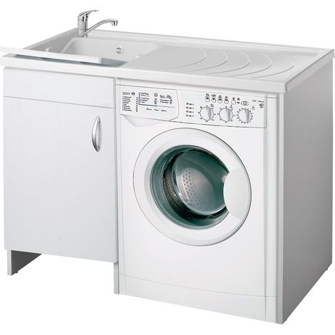 Waschmaschinenabdeckung mit Schrank Weiss 109x60 cm mod. Eco (1/3)