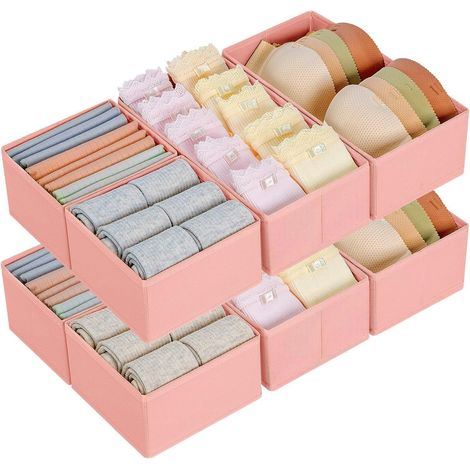 Schubladen Organizer Unterwäsche Socken Krawatten 8 Stück Rosa (1/5)