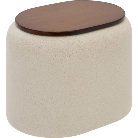 Pot à cotons argileo ovale 9x12cm beige - 5five