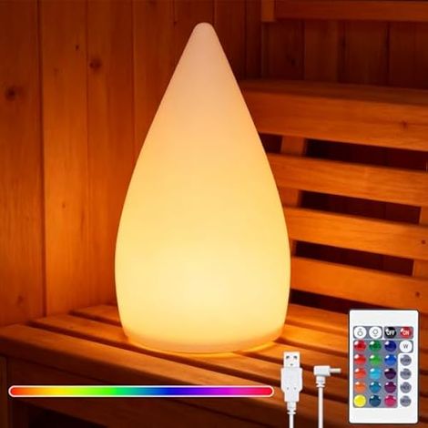 Lampe de sauna sans fil, éclairage de sauna, batterie avec 16 couleurs RVB (1/5)