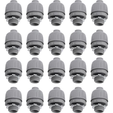 Lot de 20 raccords étanches aux liquides 3/4 pouce NPT non métalliques pour conduits électriques flexibles, pour usage domestique et extérieur. (1/5)