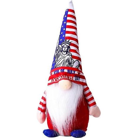 Gnome de la fête de l'Indépendance, Statue de la Liberté, Peluche, Elfe, Nain, Artisanat