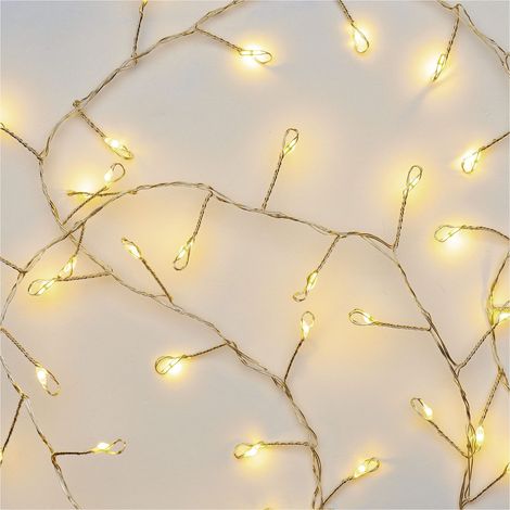 Guirlande lumineuse LED blanc chaud, 2,4 m, fil lumineux, 6/18 heures, fonction minuterie, fonctionne avec piles (3 x AA), temps d'éclairage : 10 000 heures, IP20 pour une utilisation en (1/5)