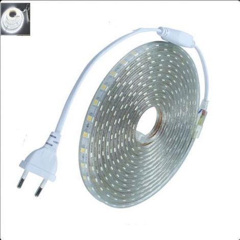 Ein Meter langer LED-Streifen mit Schalter, hohe Helligkeit, IP65 wasserdicht, 220 V, kaltweißes Licht. (1/5)