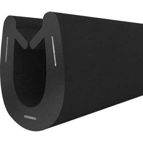 STEIGNER Gummidichtung Kantenschutzprofil T-4 SCHWARZ 9x13mm Gummiprofil, 3 Meter, Fassungsprofil Kantenschutz Keder Kederband U-Profil STAHLEINLAGE