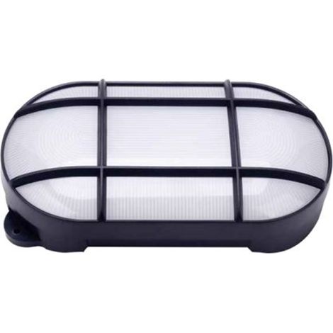 Applique LED Cercis ovale con griglia 15W 4000K Nero
