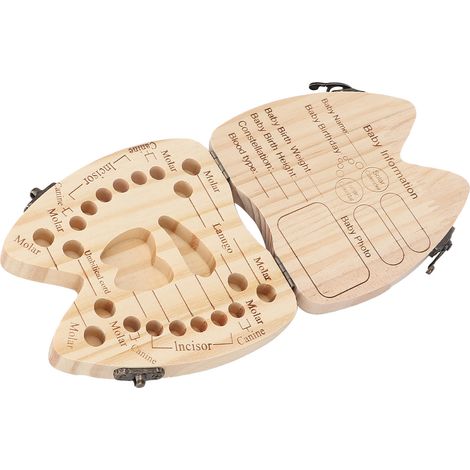 Boîte à Dents de Lait en Bois - Coffret de Conservation Souvenir Bébé (1/5)
