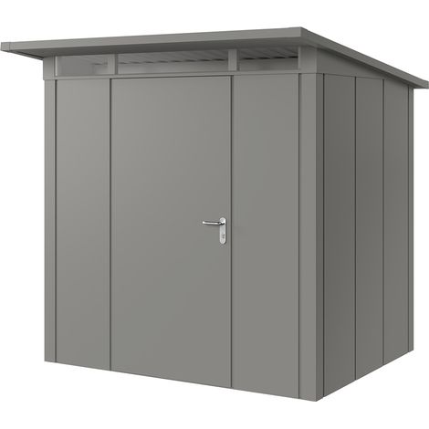 Hörmann Metall-Gerätehaus "Juno" mit Pultdach, JPD4 - Design, 214 x 166 cm (B x T), graualuminium, 1-flüglige Tür, Anschlag links (1/5)