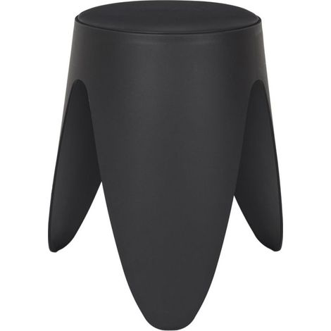 Tabouret Léger Empilable en Plastique - Tabouret Gain de Place Modulable Noir D 30 x H 46 cm - Livraison gratuite (1/5)