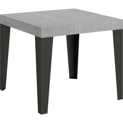 Table Extensible 90X90/246 Cm Flame Cement Structure Anthracite (1/4)