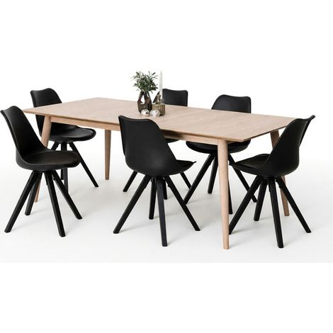 Conjunto de mesas y sillas para comedor Norsica 701 , 75x100x200cm, Diámetro: 0, Número de asientos: 6, Estilo: Escandinavo