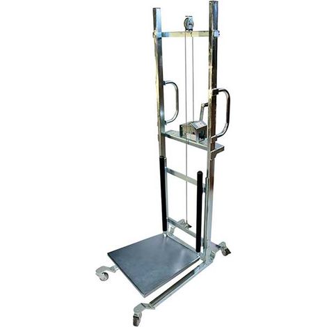 Impilatore manuale con piattaforma in acciaio - carico massimo 150 kg - ruote girevoli - 300707/P