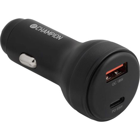 Cargador de doble puerto de 83 W, compatible con QC/PD, negro