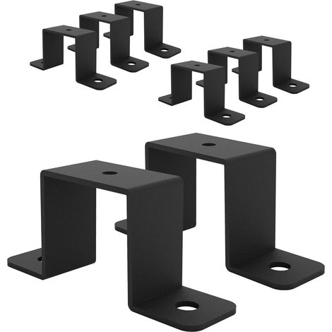 8 Pack U Shape Connector Brackets Square Clamp for Water Pipe, Balcony Railings, Stair Railings (38x38mm) (1/5)
