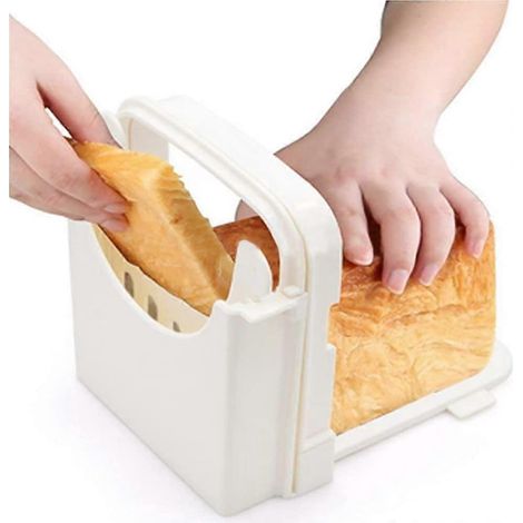 Trancheuse à pain pliable avec épaisseur de coupe réglable, machine à trancher le pain, les rôtis, les sandwichs et les miches de pain. (1/5)