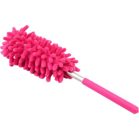 Duster Microfibre - Manche Télescopique Jusqu'à 76 cm - Tête Flexible et Lavable - Pour Ventilateurs de Plafond, Stores, Meubles, Voitures - 1 Pièce