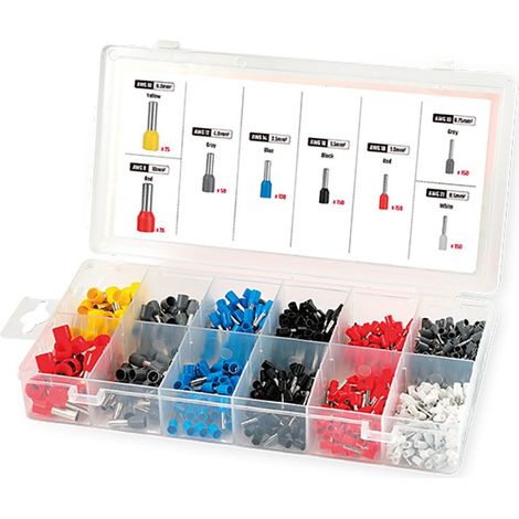 Caja punteras para cables, juego 800 piezas