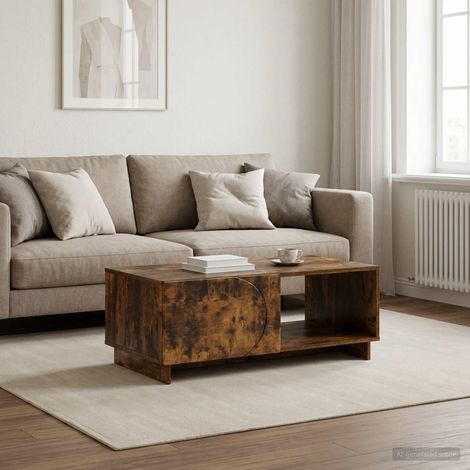 vidaXL Mesa de centro Roble Ahumado 95 x 50,5 x 35 cm (1/5)