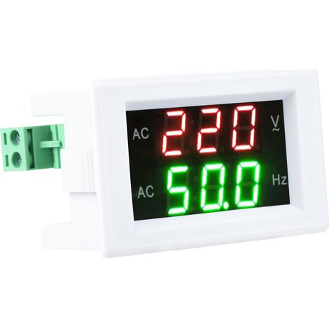 Wechselstrom-Doppel-LED-Digitalvoltmeter/Frequenzmesser-Generator (Weiß) (1/5)