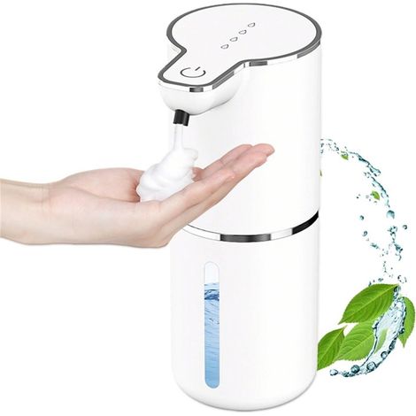Automatischer Seifenspender 350 ml, Seifenpumpe, USB-aufladbar, mit Infrarotsensor, automatischer Schaumspender, Schaumtechnologie, Infrarotsensor, weiß.