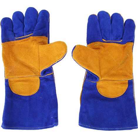 Gants de soudage en cuir de vachette résistants aux hautes températures, pour travaux de jardinage et d'entretien, en stock (1/5)