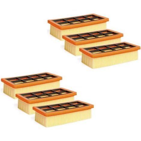 6 Pack Filtre plissé plat accessoire pour Kärcher les aspirateurs AD 3200, AD 3 Premium et AD 4 Premium,6.415-953.0, Filtre Aspirateur,Accessoire Aspirateur Karcher (1/5)