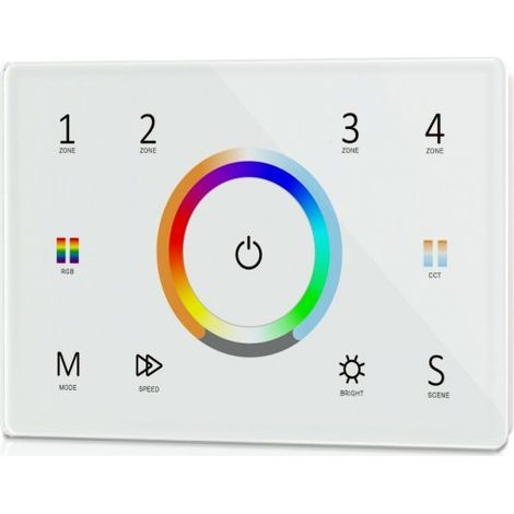 Pannello Touch DMX512 T15 da Parete, 4 Zone, RF 2.4GHz, 100-240V AC