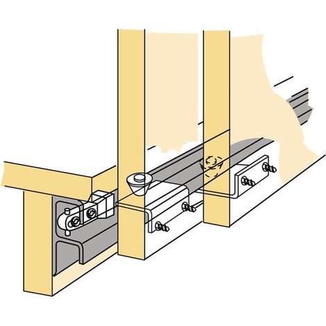 Ferrure de porte coulissante STB 12 2-porte Complete-Set DIN G/D Hettich