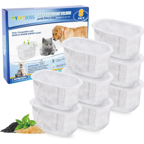 8 Filtres de rechange pour fontaine à eau pour animaux, compatibles W300 W300B W500 (1/5)