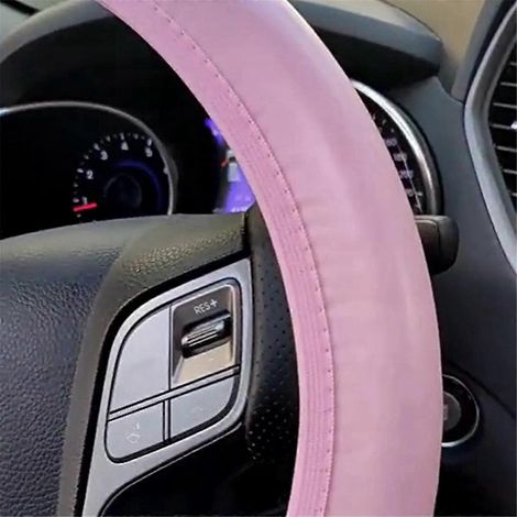 Ensemble de 10 accessoires mignons pour volant de voiture pour femmes (rose) (1/4)