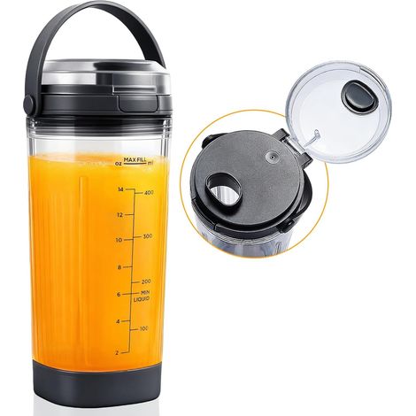 18oz Blender Cup with Open and Close Lid for BC100 Series and BC151 Series, Blender Replacement Parts (Black) (1/5)