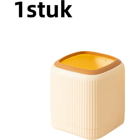 Mini poubelle de bureau sans couvercle pour bureau à domicile jaune (1/5)