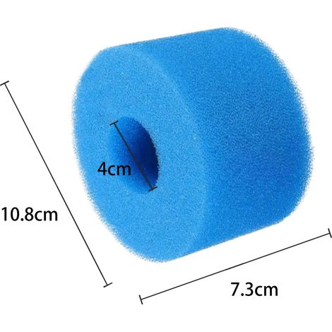 Lot de 4 - Cartouche De Filtre Éponge - Éponge Filtrante Réutilisables Filtres De Piscine Lavables Spa Bain À Remous Outil (1/5)