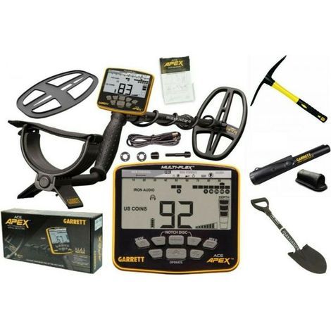 Garrett Metal Detector Apex Multifrequenza + Pointer2 + Vanga + Mini Piccone