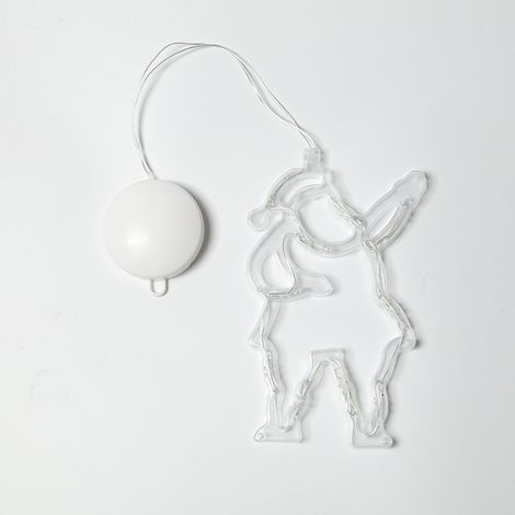 Cloches de Noël Bonhomme de Neige Étoiles Lumières Décorations de Fenêtre de Vacances LED Sucker Lights Guirlandes de Noël à Piles pour Lumières de Décoration Intérieure, Père Noël (1/2)