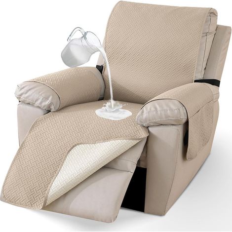 Housse de fauteuil imperméable 1 place avec poches latérales, antidérapante, pour animaux (1/5)