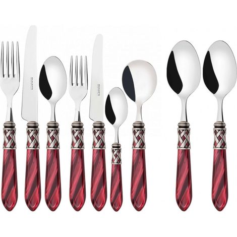 ALADDIN Ghiera Argento Anticato, Posate Set 44 Pz, Scatola