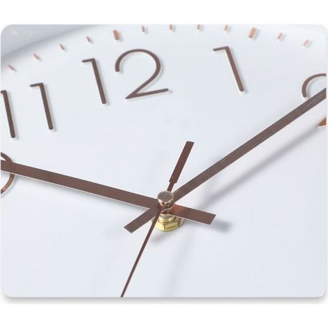 Runde, geräuschlose Quarz-Wanduhr (30 cm) mit Glas – Arabischer Stil – Markenlos
