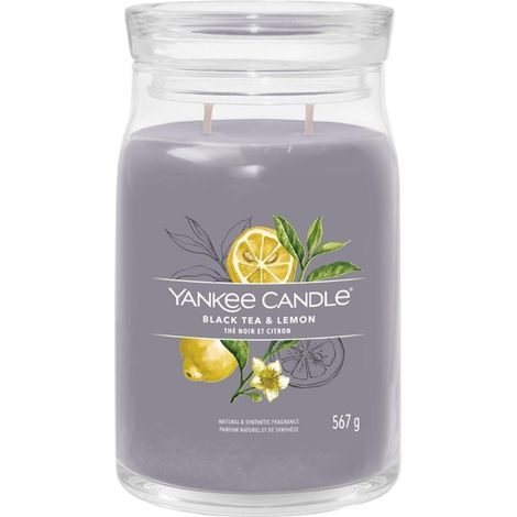 Bougie en pot grand format Signature YANKEE CANDLE THÉ NOIR ET CITRON 567 g (1/5)