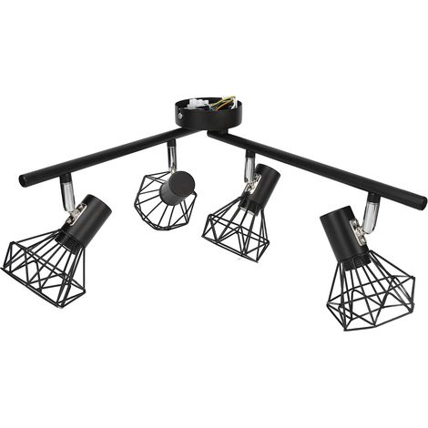 Kit LED 4 spots orientables, plafonnier flexible ajustable pour cuisine, chambre, restaurant (1/5)