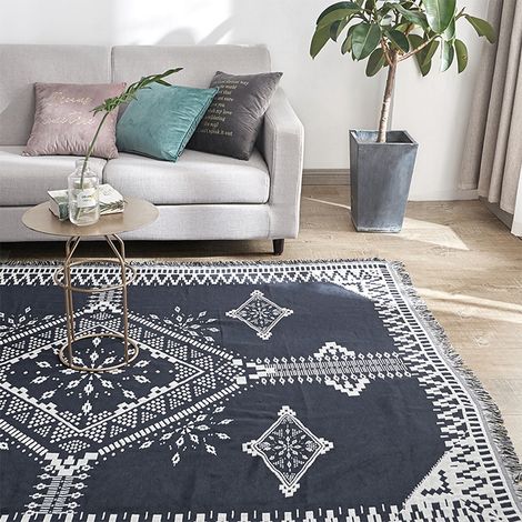 1 Housse de canapé,style nordique,pompons,polyester et coton,salon(Q3 : Nouveaux produits pour le mois d'août) (1/5)